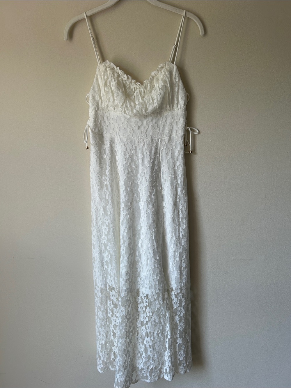 Petal + Pup White Quinn Lace Midi Dress